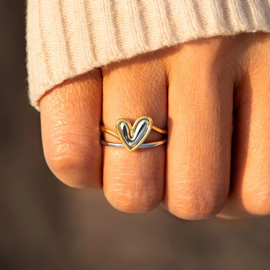 Irregular Heart Shape 925 Sterling Silver Ring