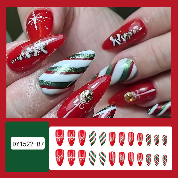 24 pcs Christmas False Nails for Parties, Dances or Holiday Wear