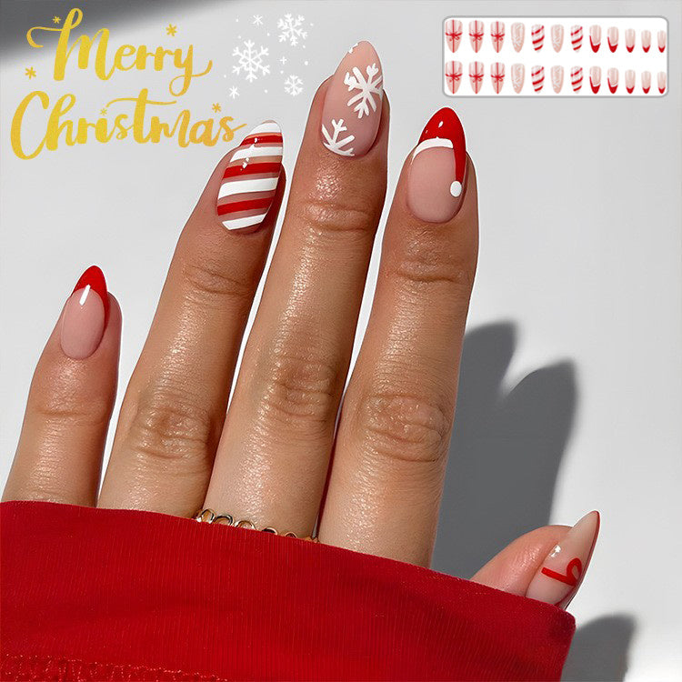 24 pcs Christmas False Nails for Parties, Dances or Holiday Wear