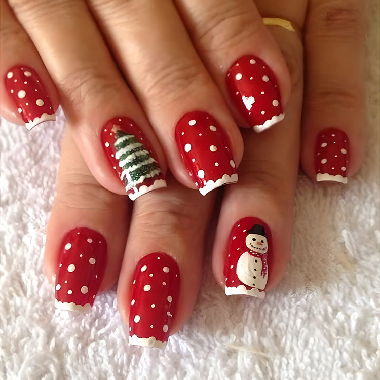 24 pcs Christmas False Nails for Parties, Dances or Holiday Wear