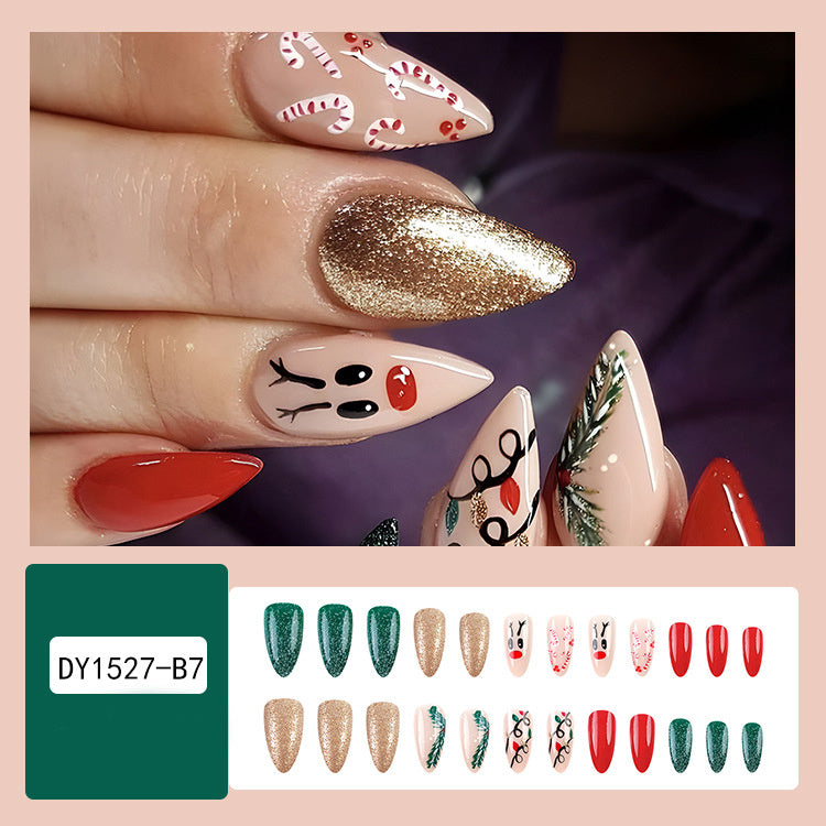 24 pcs Christmas False Nails for Parties, Dances or Holiday Wear