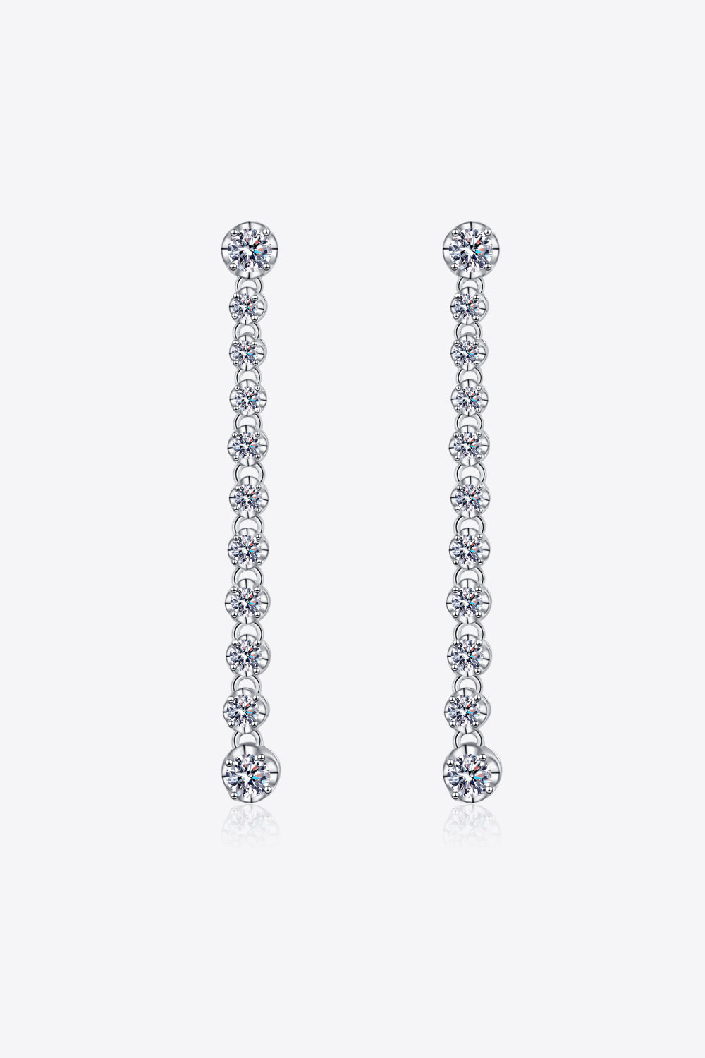 Long Earrings with multiple stones, 1.18 Carat Moissanite