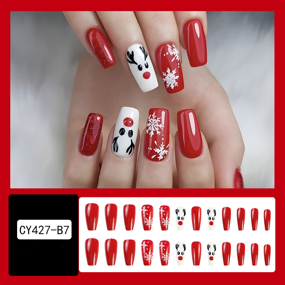 24 pcs Christmas False Nails for Parties, Dances or Holiday Wear