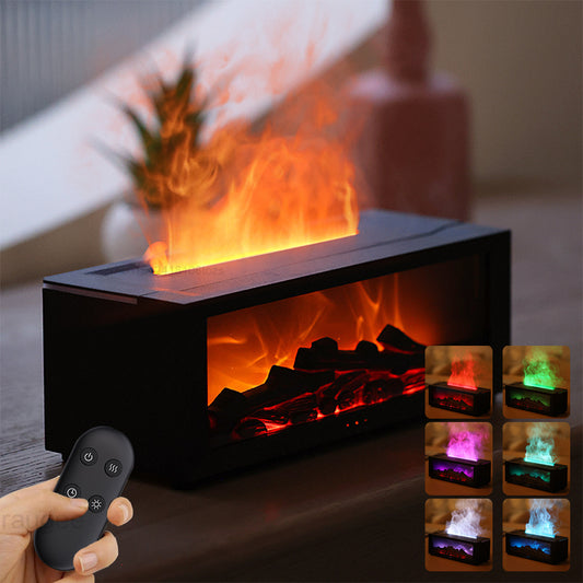 Home Essential Oil Diffuser - 3D Flame Fireplace Machine, Colorful, Aromatherapy Machine