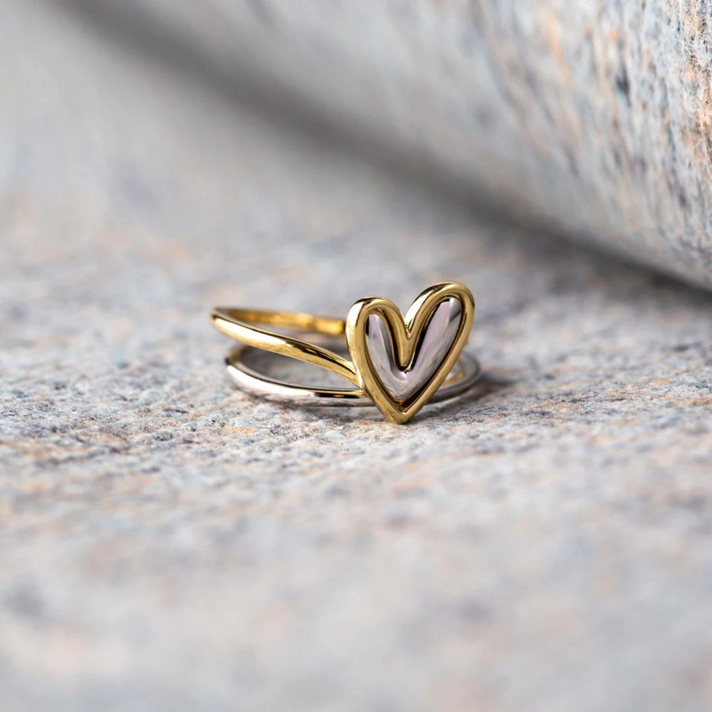 Irregular Heart Shape 925 Sterling Silver Ring