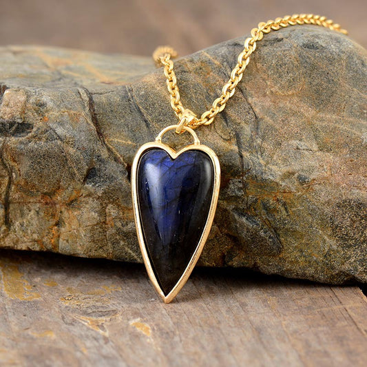 Heart Shaped, Copper, Labradorite Necklace