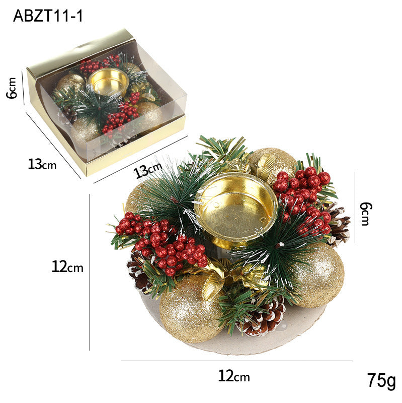 Candle Wreath - Table Decor of Artificial Metal & Garland, Great for Christmas & New Year