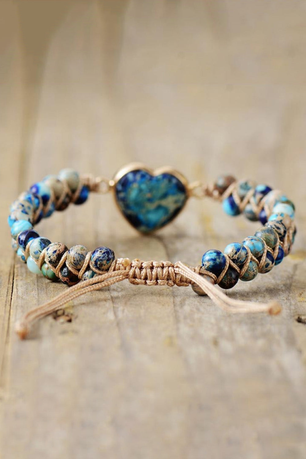 Handmade, Heart Shaped, Natural Stone Bracelet