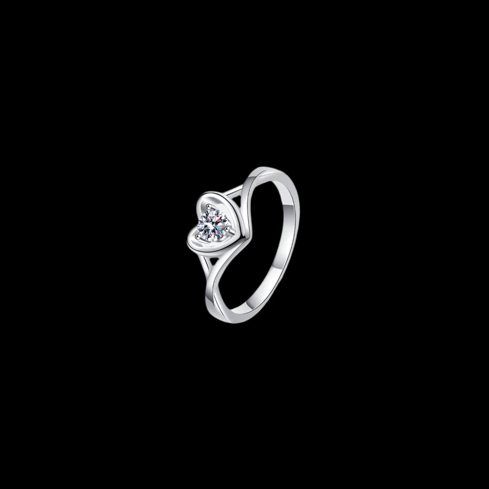 Heart Moissanite 0.3 Carat Solitaire in a 925 Sterling Silver Ring