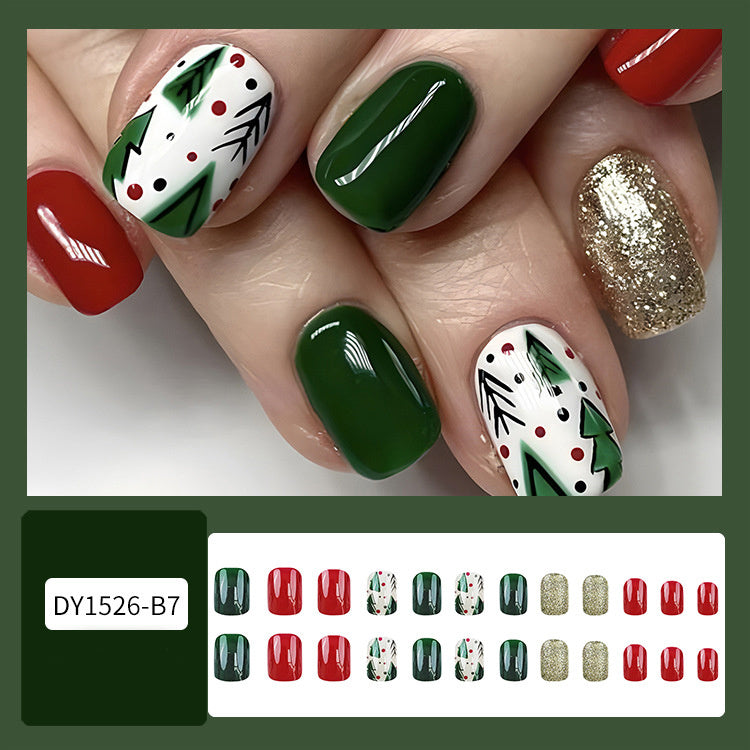 24 pcs Christmas False Nails for Parties, Dances or Holiday Wear