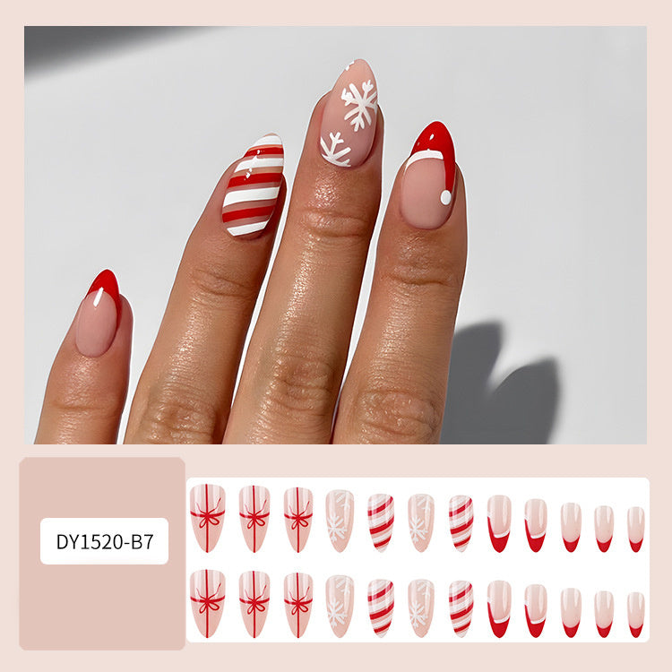 24 pcs Christmas False Nails for Parties, Dances or Holiday Wear