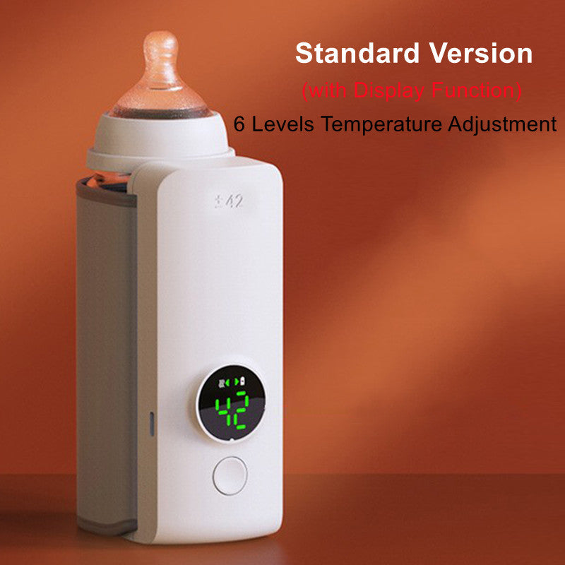 Baby Bottle Warmer with a Universal Bottle Insulation Sleeve - Portable, Wireless & Rechargeable