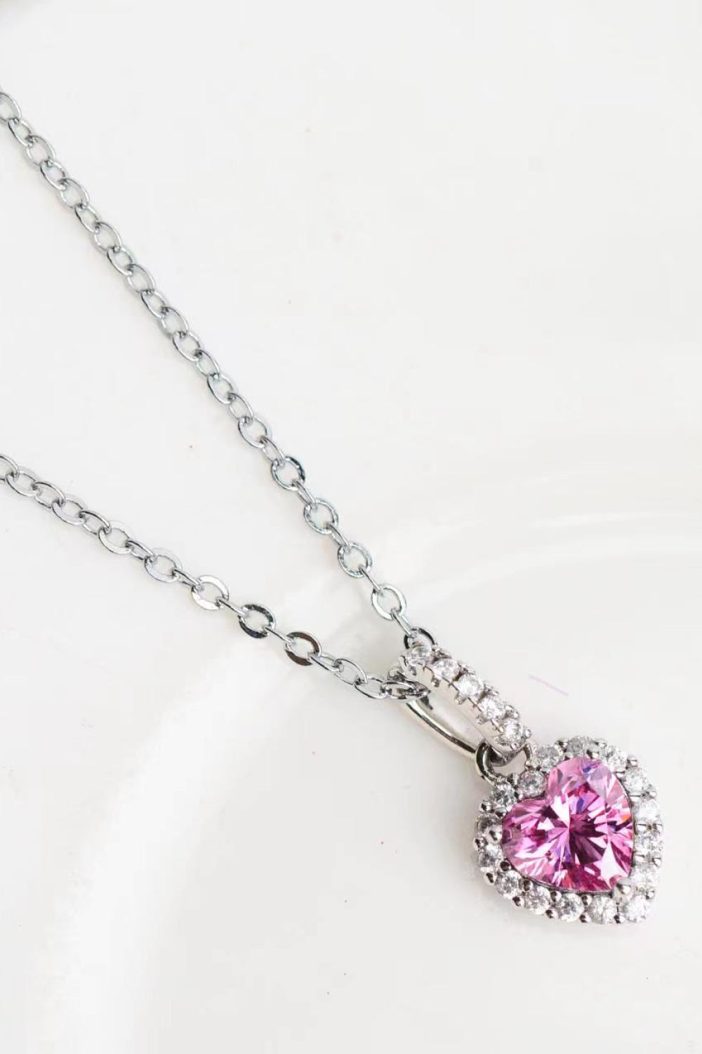 Heart Pendant Necklace - 1 Carat Moissanite