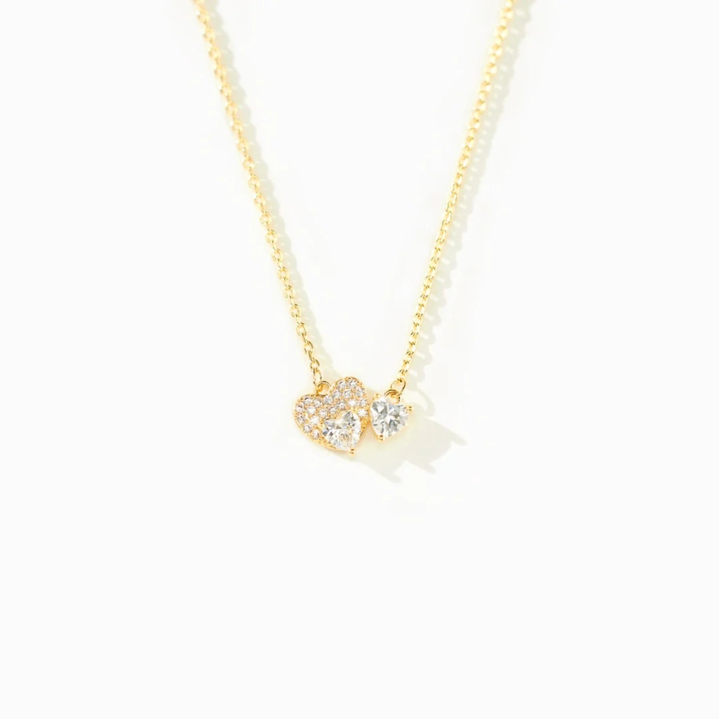 Heart Necklace, 18K Gold-Plated, 925 Sterling Silver, Zircon