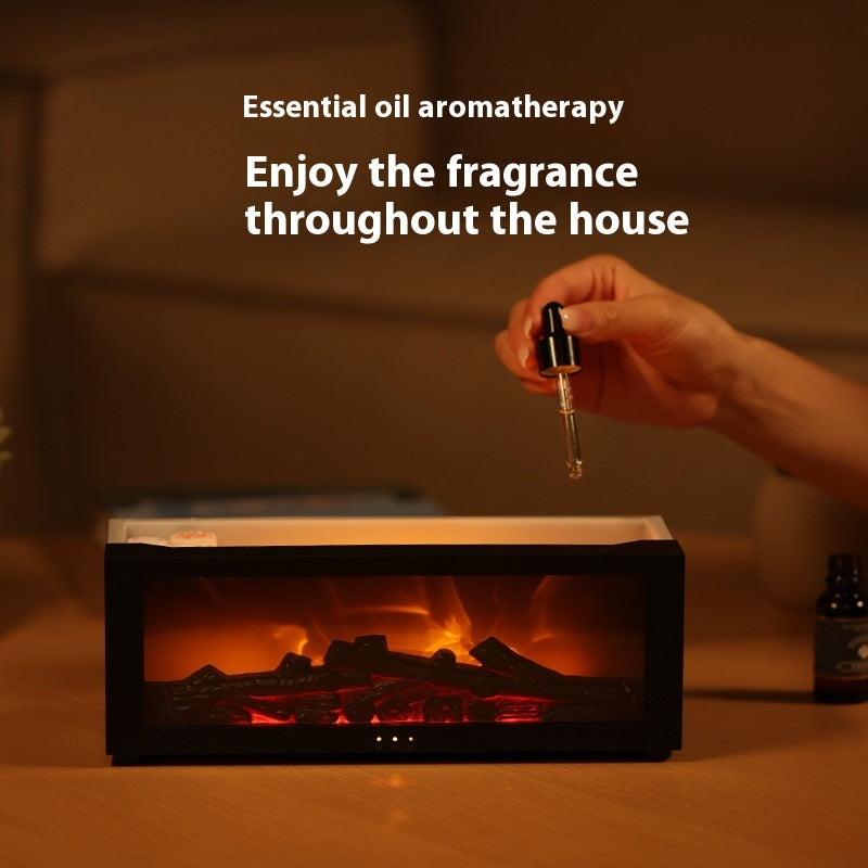 Home Essential Oil Diffuser - 3D Flame Fireplace Machine, Colorful, Aromatherapy Machine