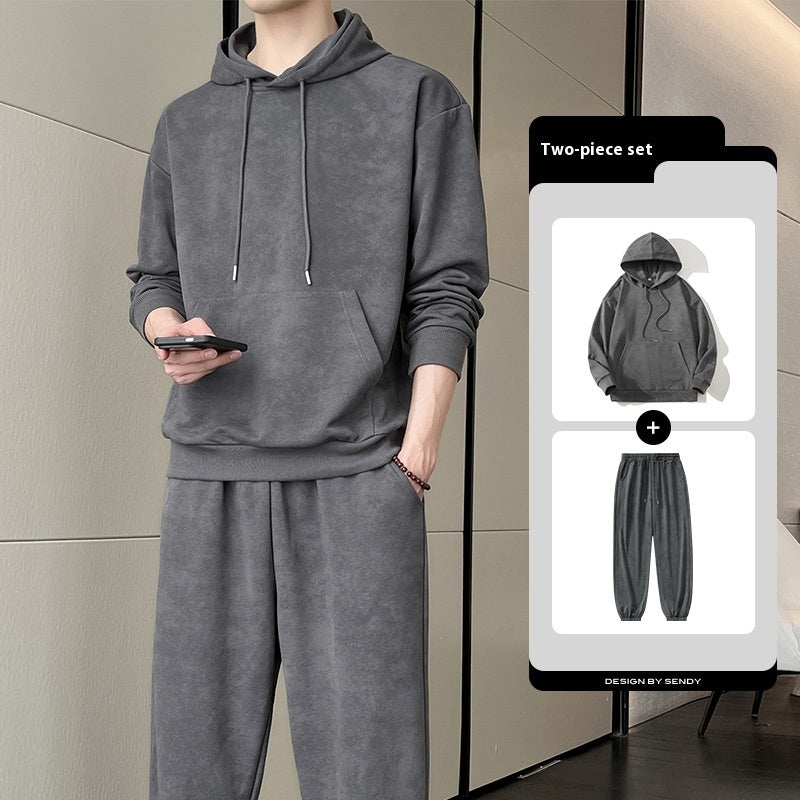 Men's Casual Hooded Sweat Suit Set